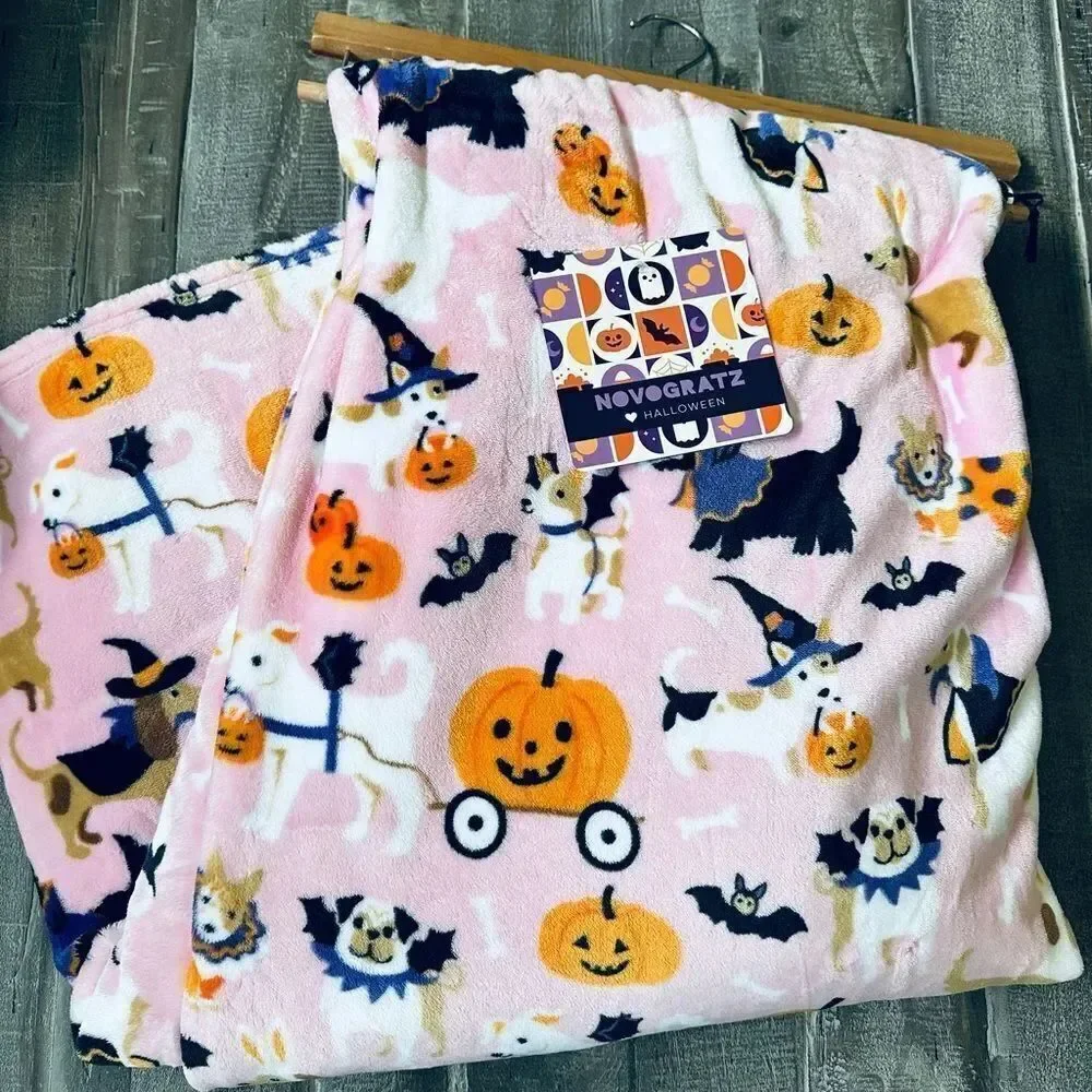 Plush Halloween Pink Costume Dogs Oversize Throw Blanket